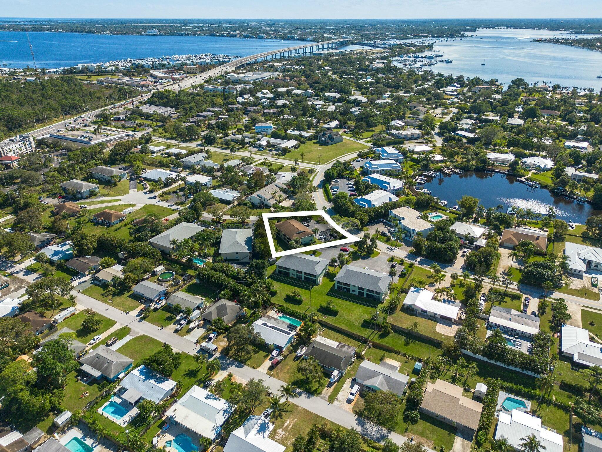 an aerial view of multiple house