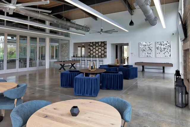 a living room with furniture