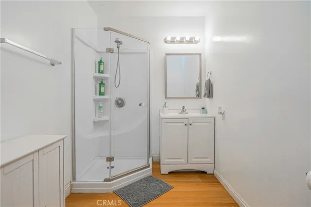 a view of entryway with wooden floor