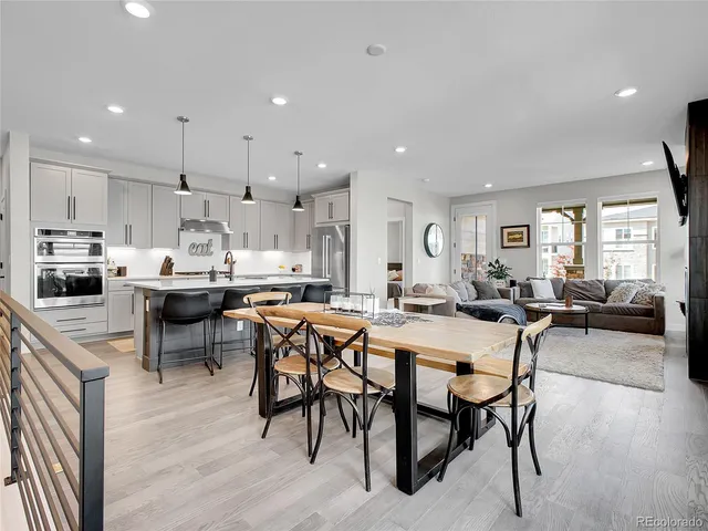 a view of a dining area with furniture