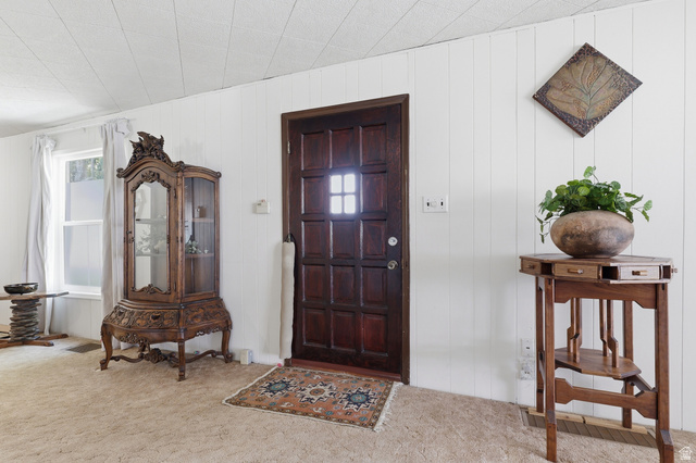 365 North Main Street Fillmore, UT 84631 - Photo 17 of 51 Paneling walls and a solid wood entry door with clear glass panes