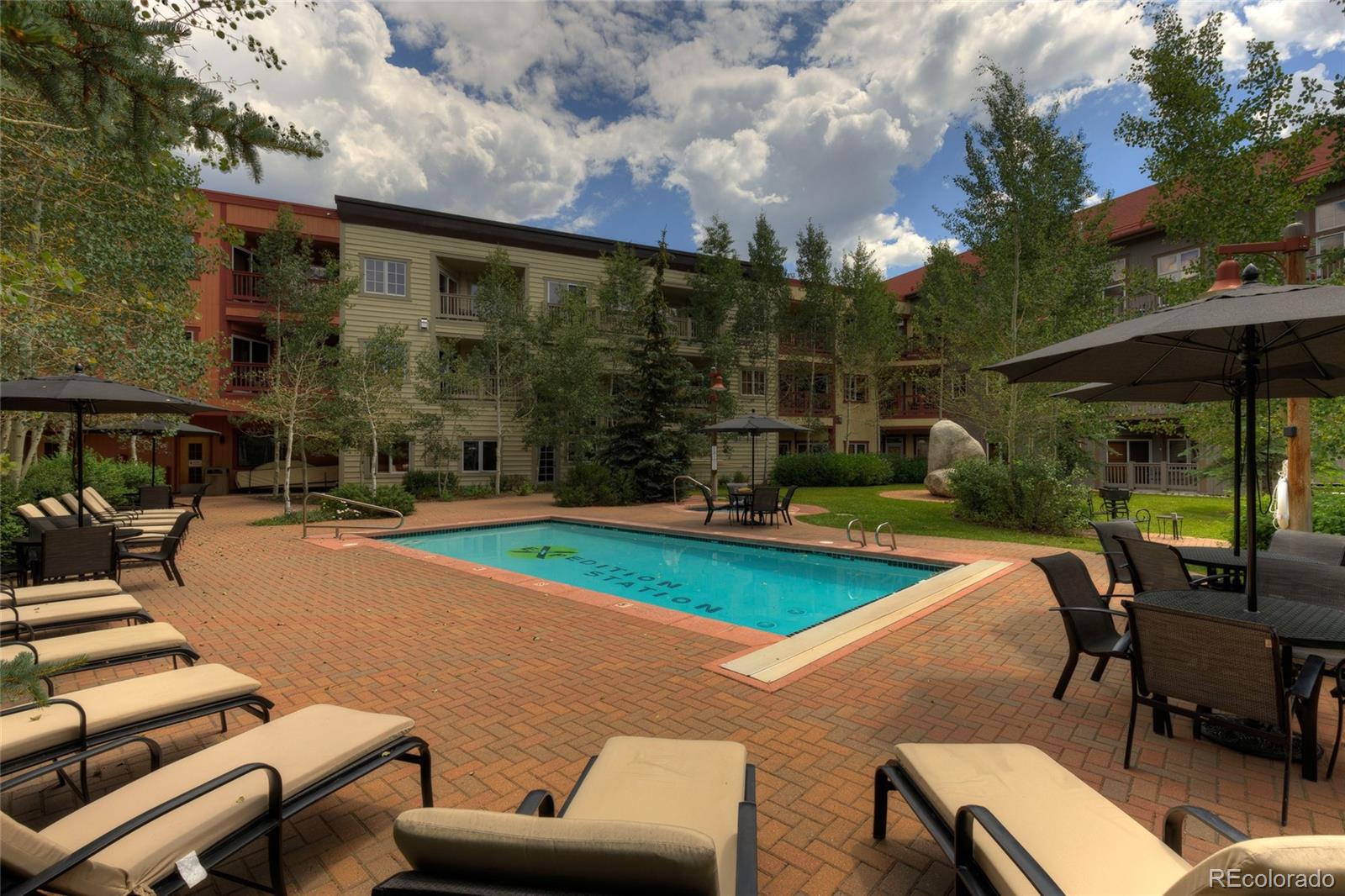 135 Dercum Drive, Unit 8595 Keystone, CO 80435 - Photo 27 of 33 a view of a patio with swimming pool