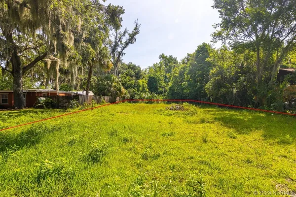 a view of yard and swimming pool