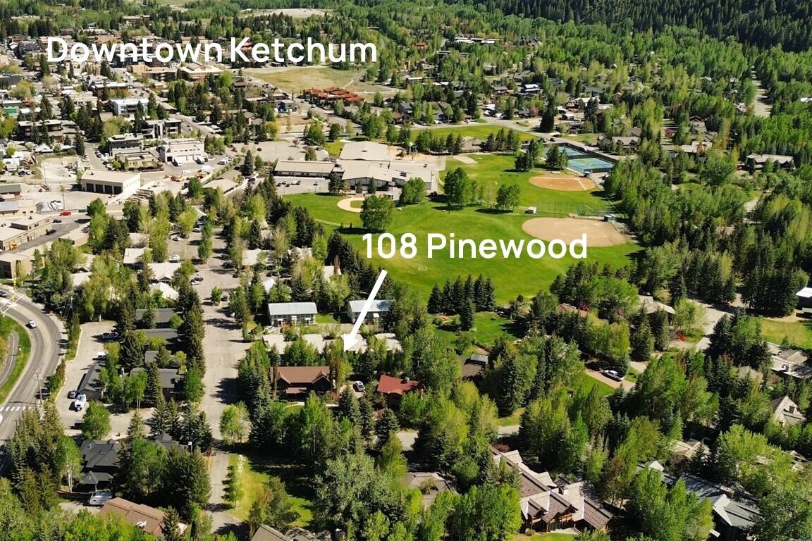 100 Pinewood Lane, Unit 100 Ketchum, ID 83340 - Photo 16 of 16 Aerial with Ketchum