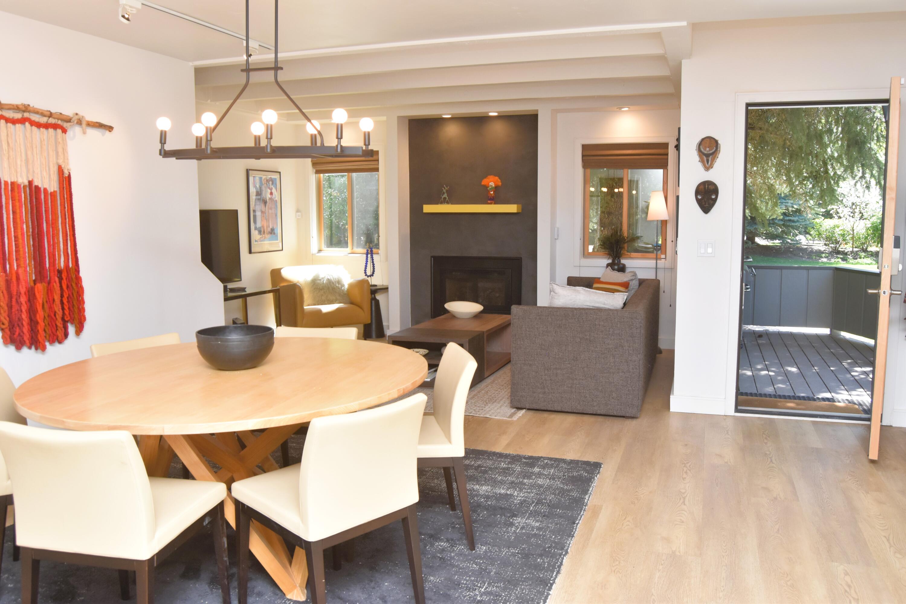 100 Pinewood Lane, Unit 100 Ketchum, ID 83340 - Photo 3 of 16 Dining Living and Entry Spring