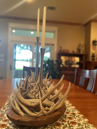 a view of a lobby with furniture and a lamp