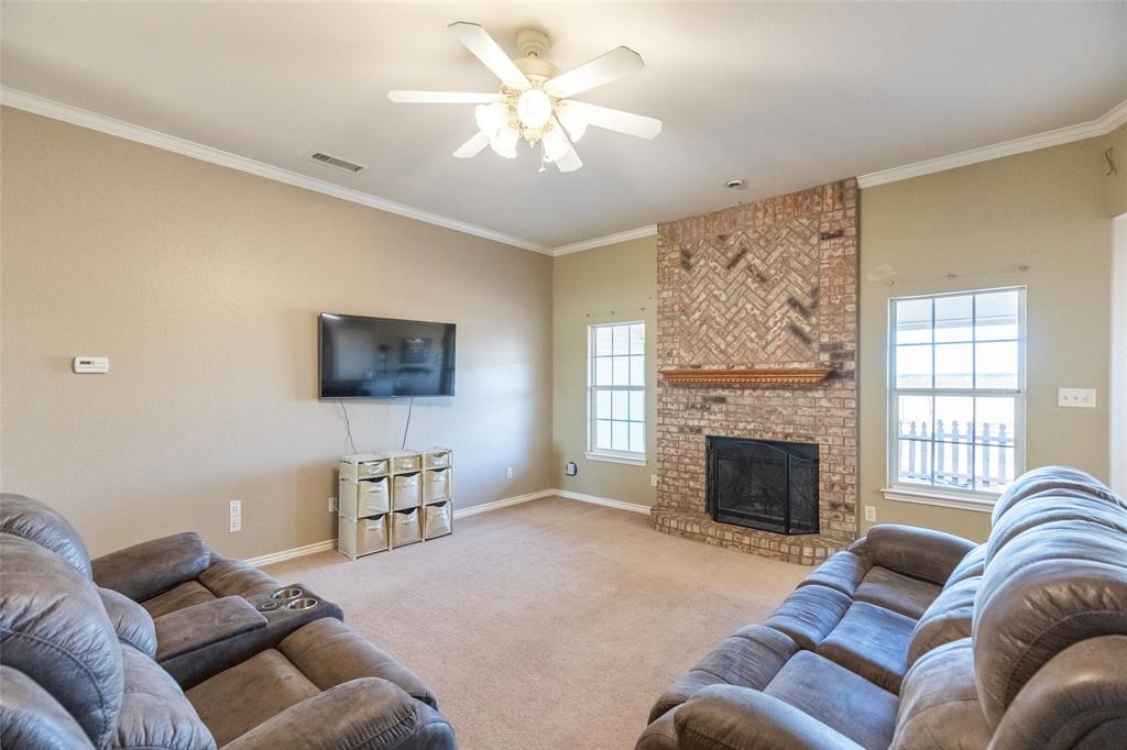 2166 County Road 131 Tuscola, TX 79562 - Photo 9 of 40 a living room with furniture and a fireplace