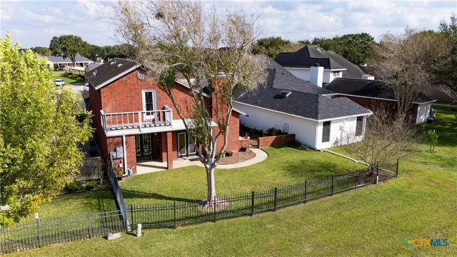 an aerial view of a house