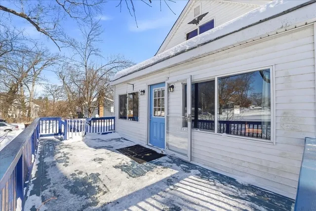 a view of a street from a balcony