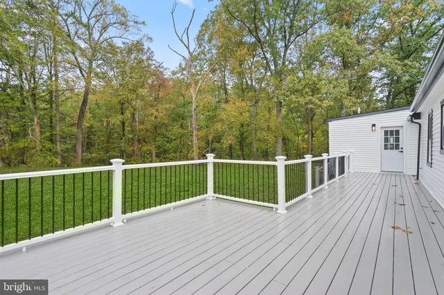 a view of a wooden deck