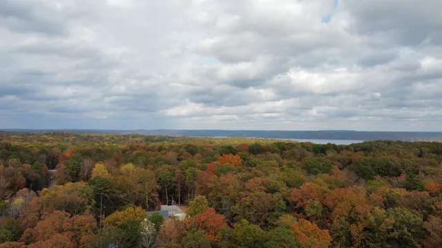 a view of a city and mountains