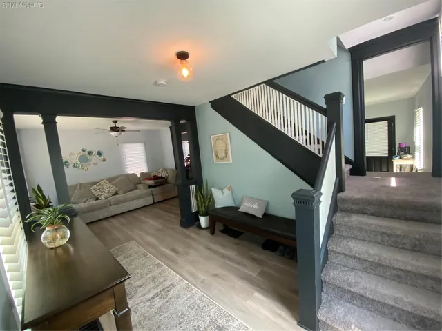 a living room with furniture