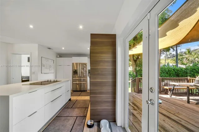 a room with a large window