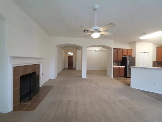 an empty room with windows