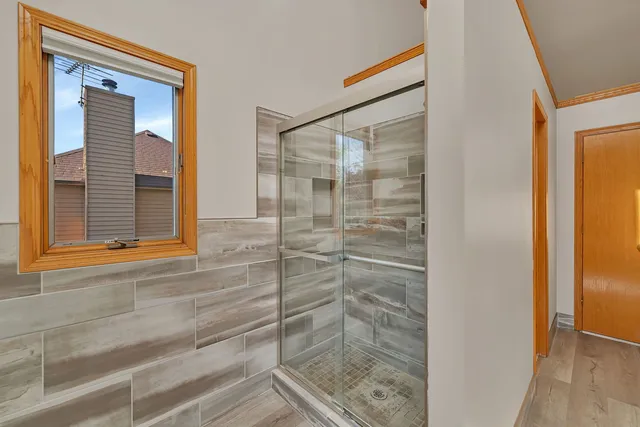 a bathroom with a shower