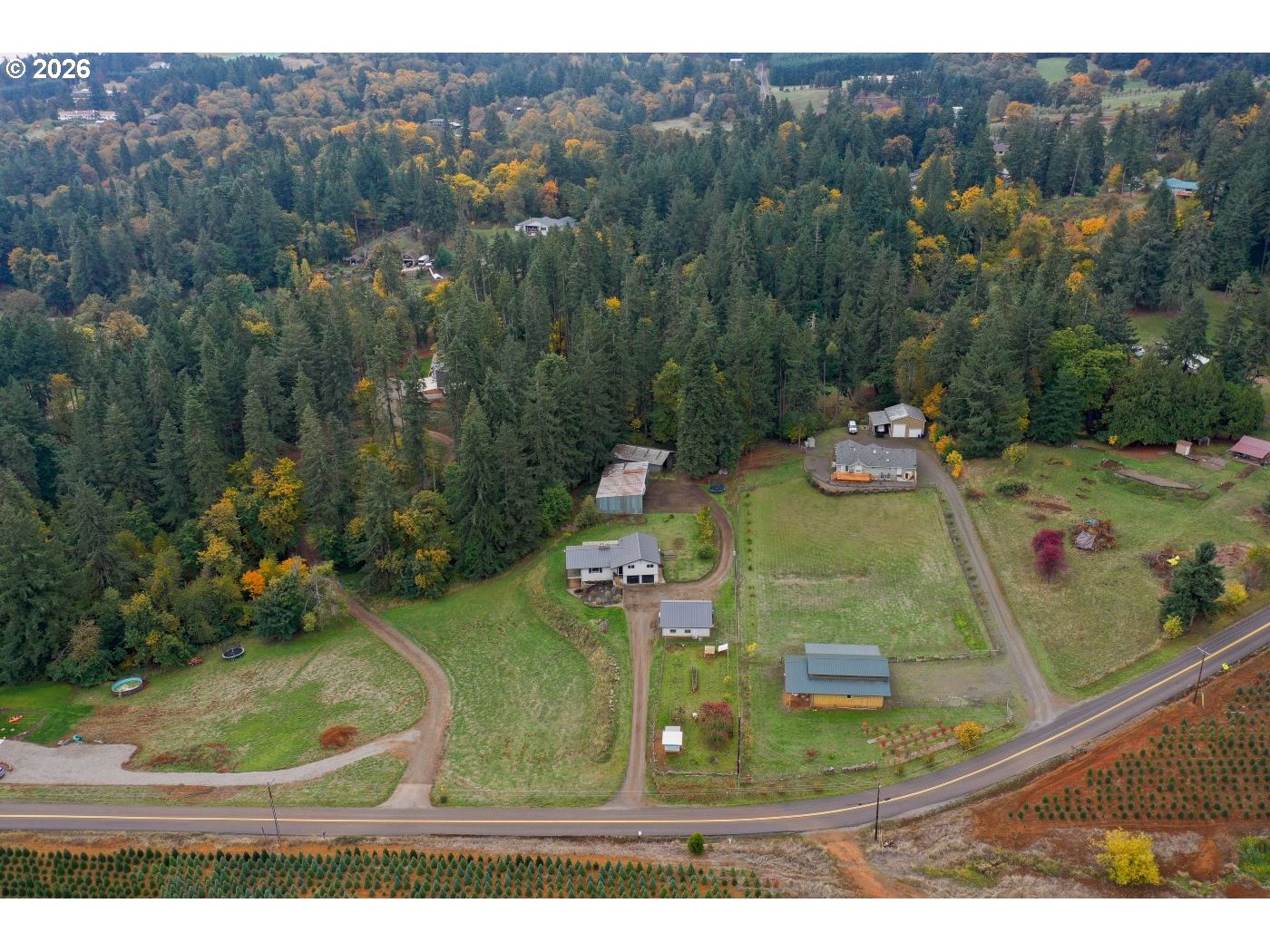 10854 Summit Loop Road Southeast Turner, OR 97392 - Photo 34 of 35 an aerial view of a house with a yard