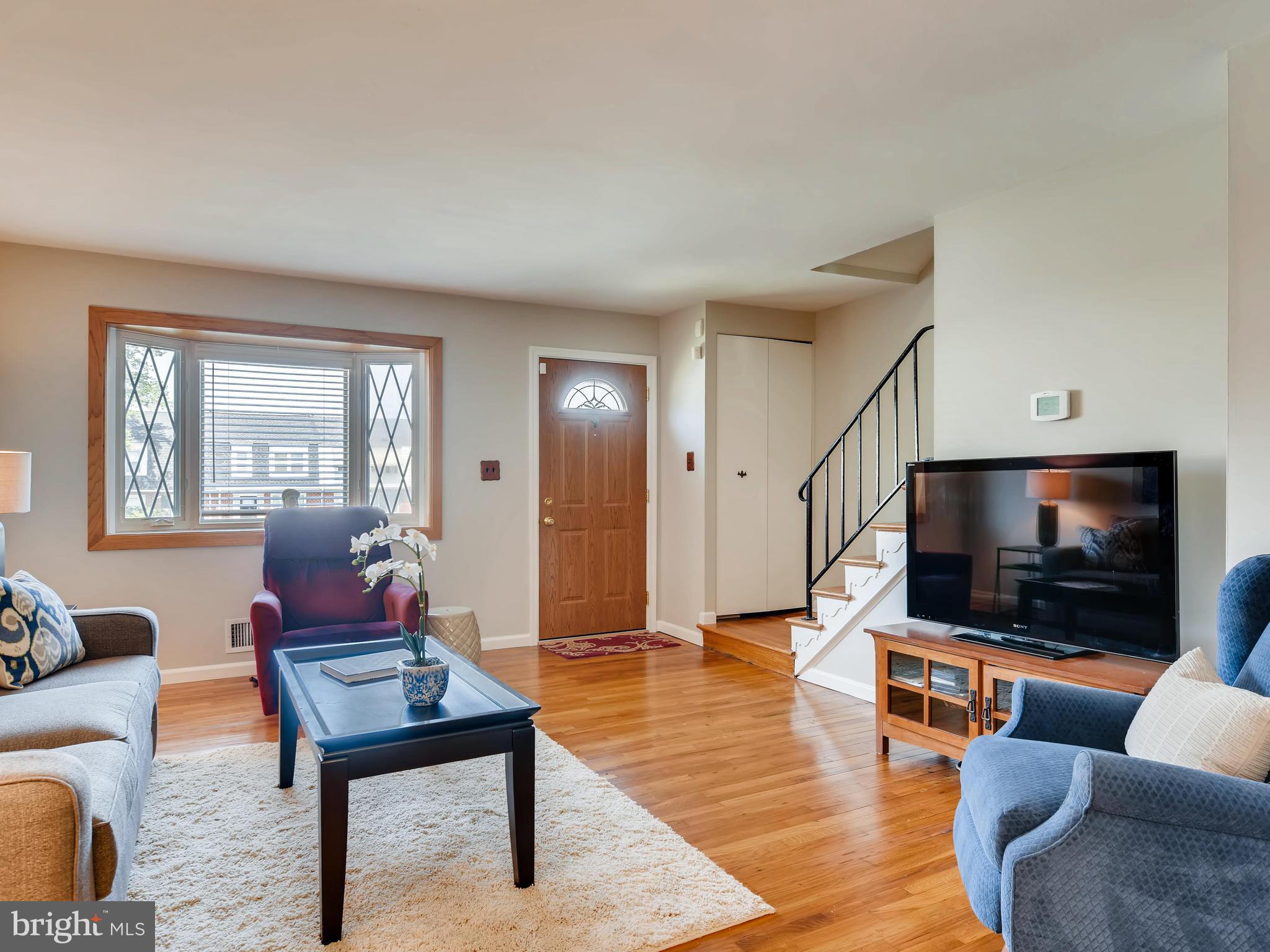 6143 Radecke Avenue Baltimore, MD 21206 - Photo 5 of 23 Freshly painted living room w/ hardwood floors.