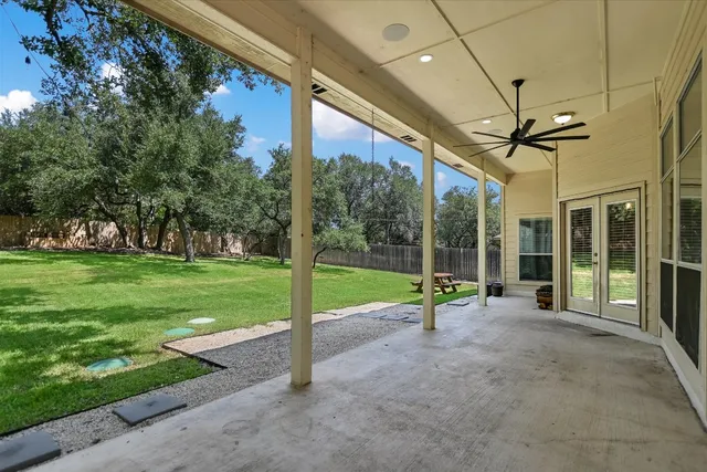 a view of yard with porch