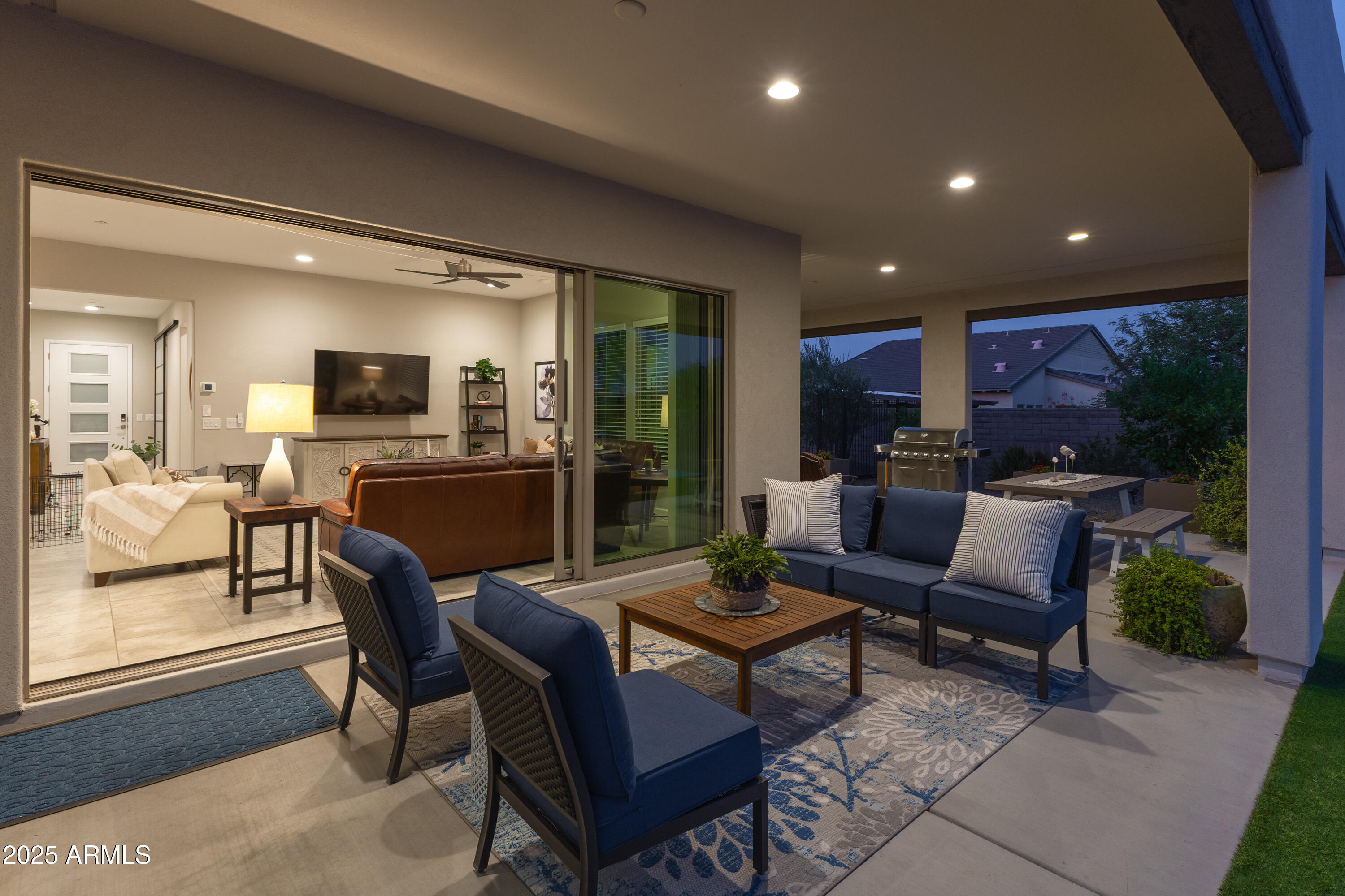17621 Blaze Lane Rio Verde, AZ 85263 - Photo 33 of 57 a living room with furniture and a view of kitchen