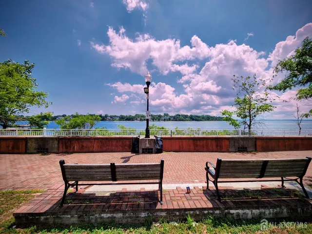 a view of an ocean with city