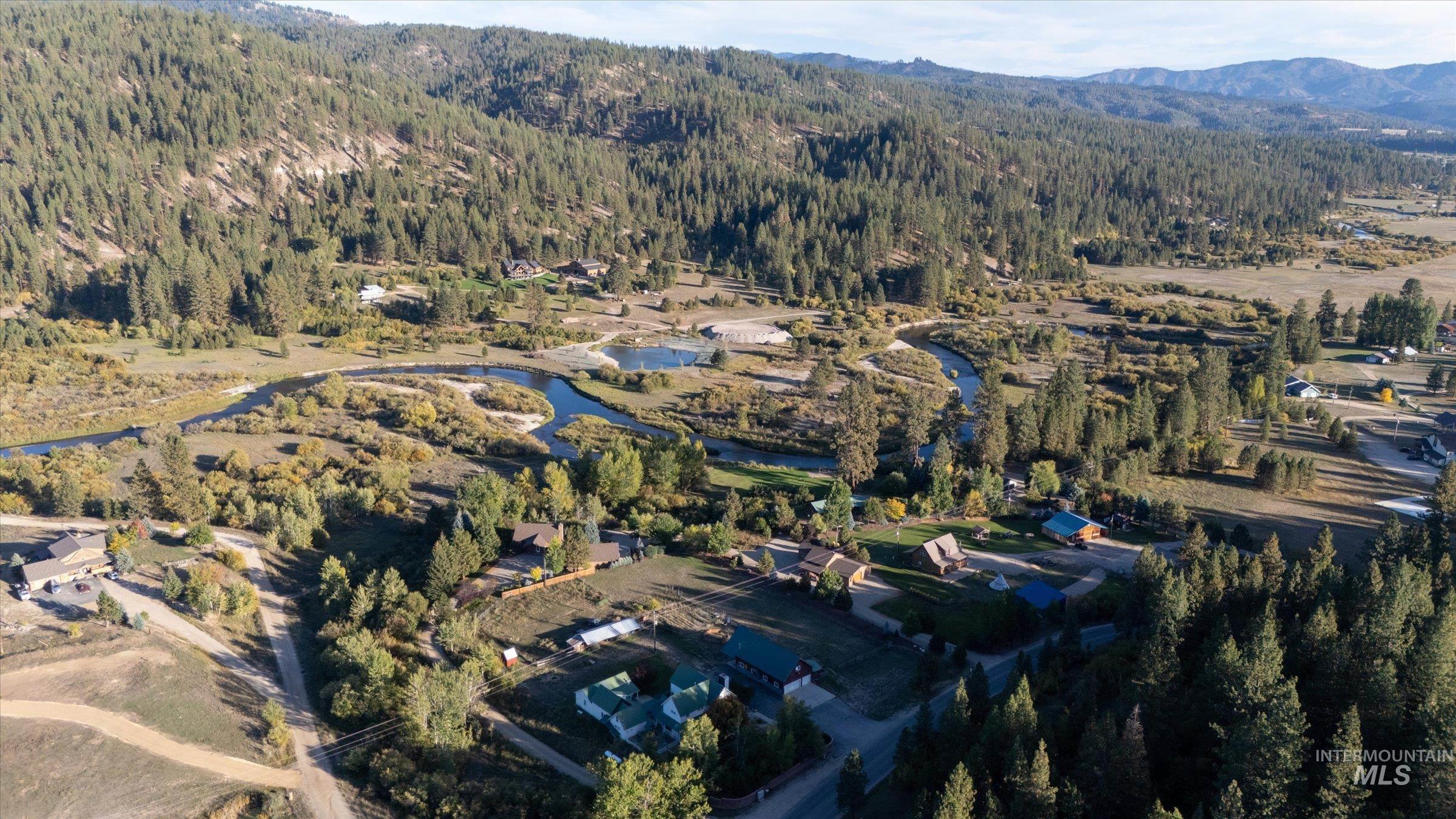 315 South Middlefork Road Garden Valley, ID 83622 - Photo 45 of 49 Aerial overview of property's location featuring a heavily wooded area and a water and mountain view