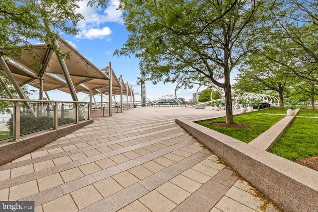 a view of a lake with a city view