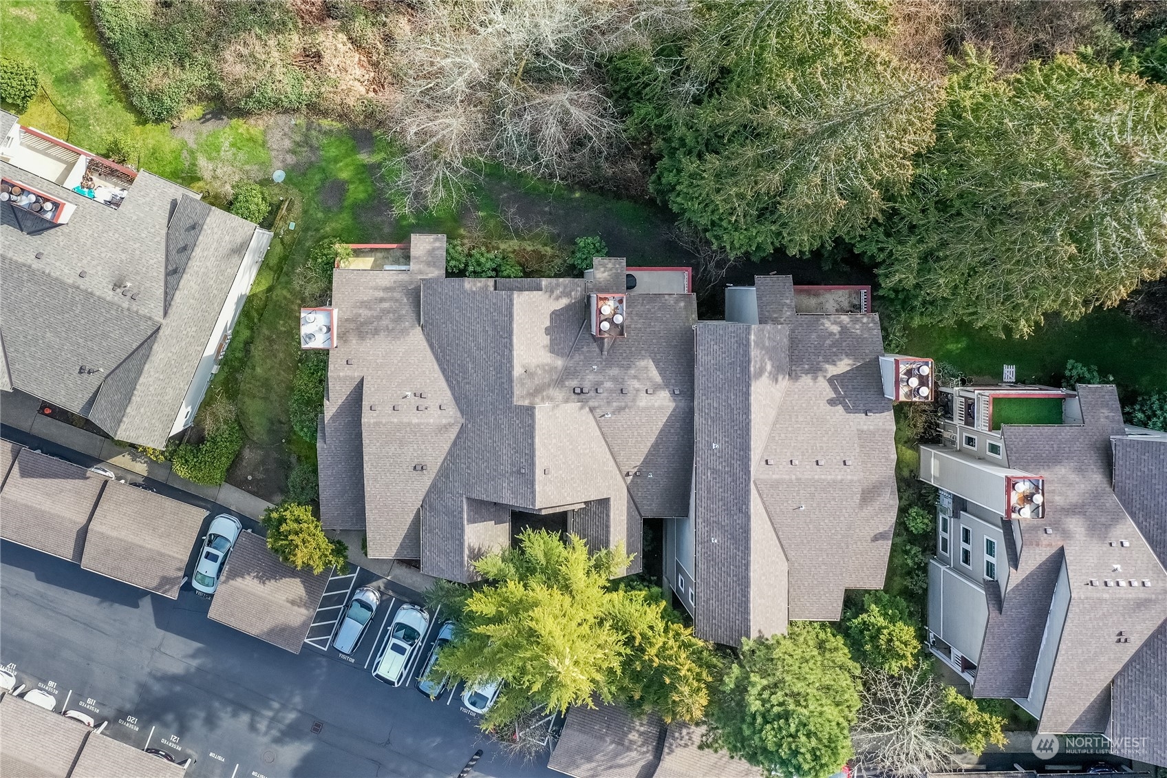 18501 Southeast Newport Way, Unit H236 Issaquah, WA 98027 - Photo 22 of 25 an aerial view of residential house with outdoor space and trees all around