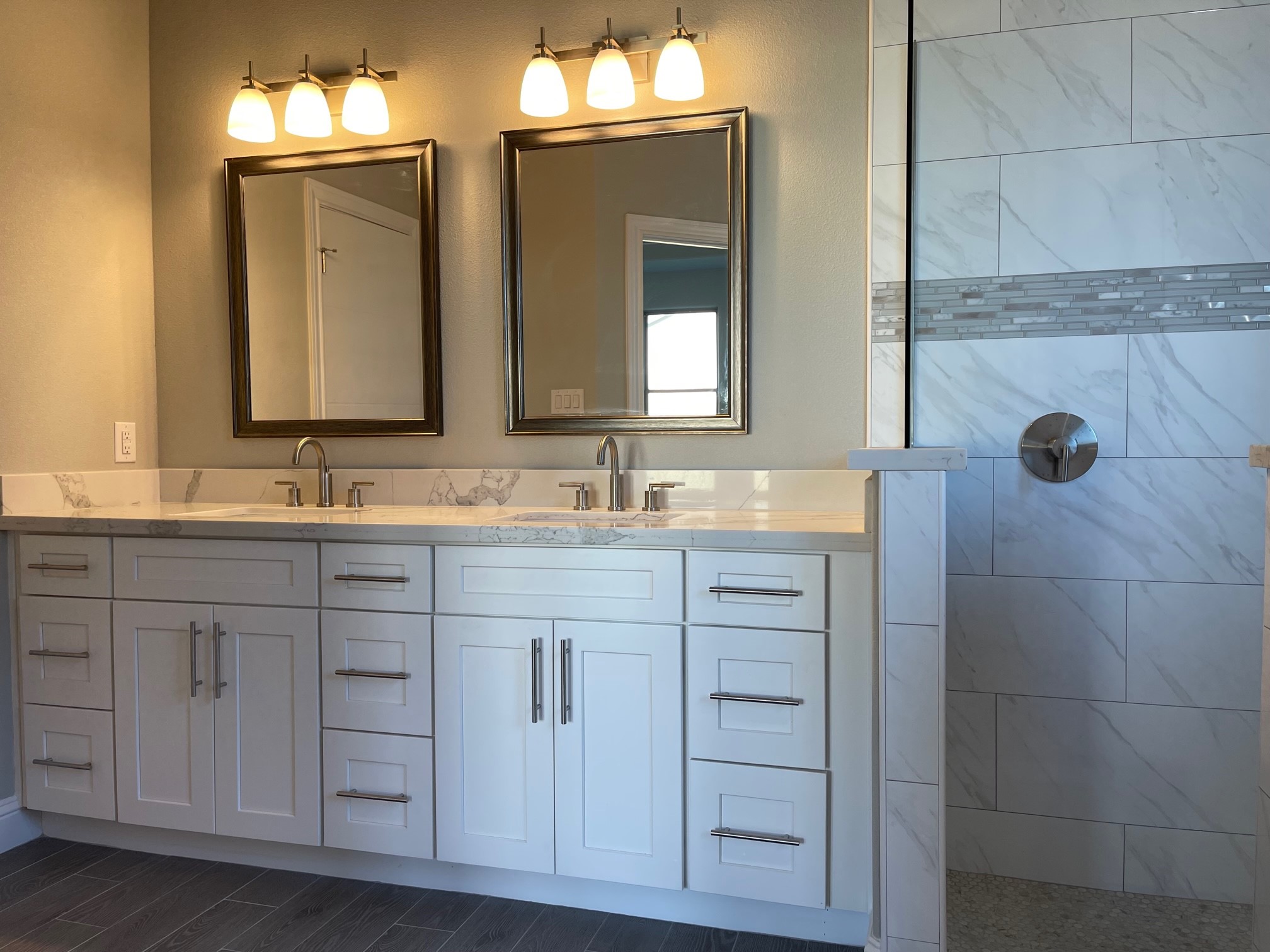 10440 Dominion Ranch Drive Port Arthur, TX 77640 - Photo 12 of 22 a bathroom with a double vanity sink and mirror