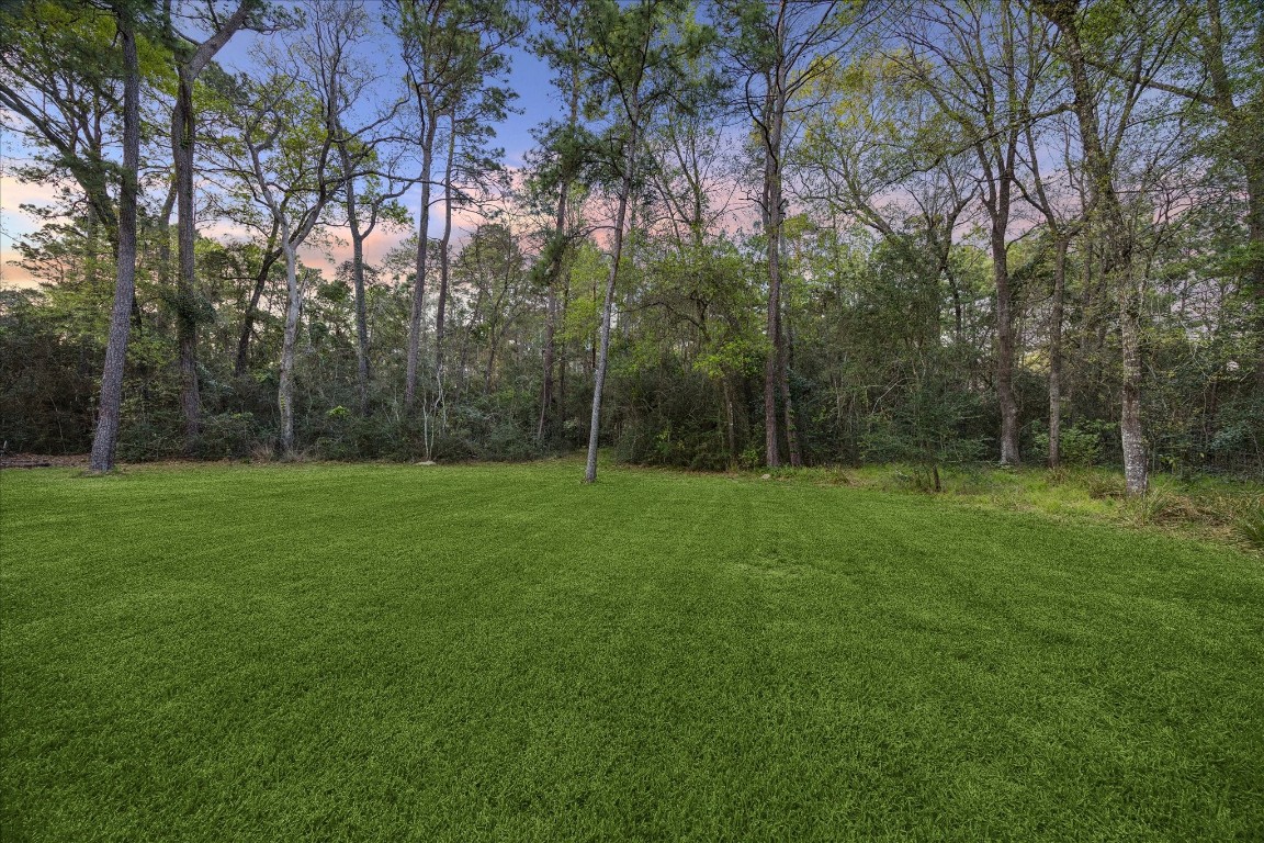 14530 Millhouse Road Pinehurst, TX 77362 - Photo 34 of 46 Expansive, park-like setting with lush green space and wooded backdrop, providing privacy and room to enjoy. A water well supports irrigation for the property.