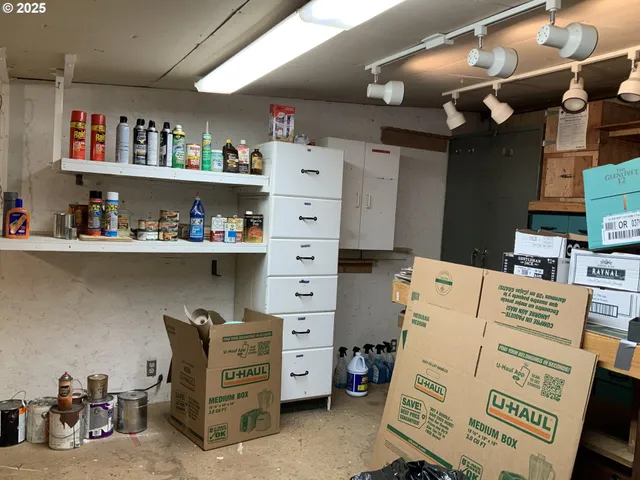 a room with storage and utility