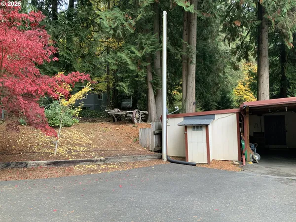 a view of a patio with table and chairs and potted plants