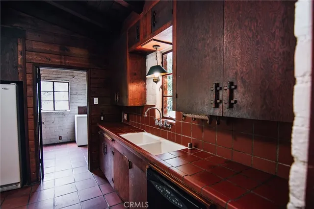 a bathroom with a sink and a shower