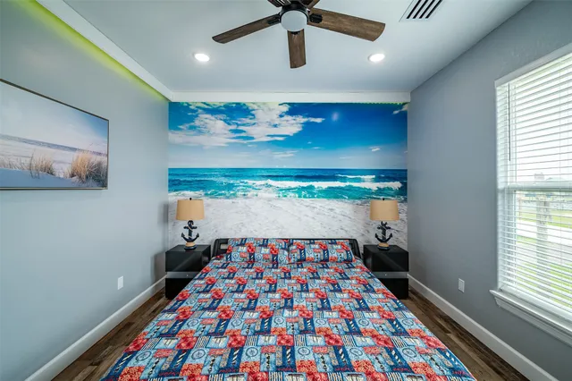 a room with window and rug