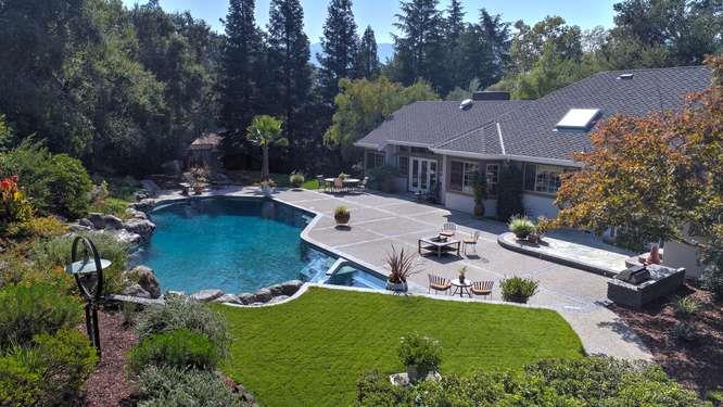 8380 Burchell Road Gilroy, CA 95020 - Photo 35 of 40 an aerial view of a house with garden space and street view
