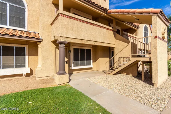 a view of a house with a patio