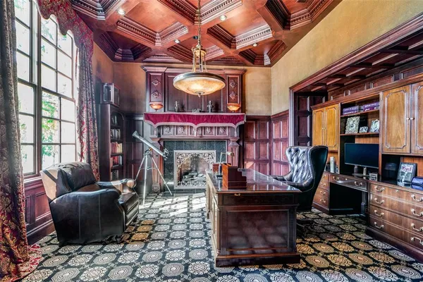 a view of a chairs and tables in the patio