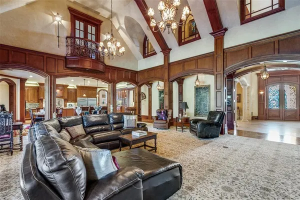 a living room with furniture