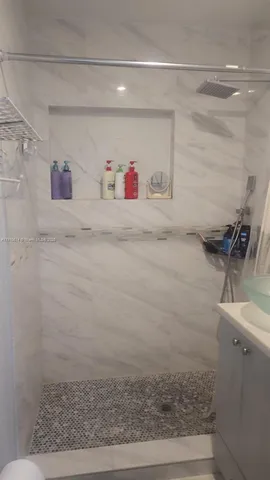 a bathroom with a shower