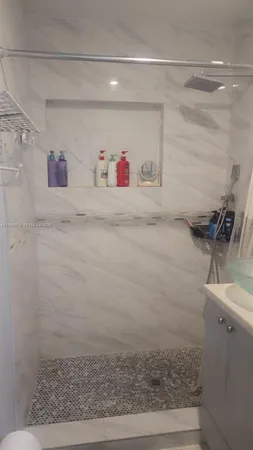 a bathroom with a shower