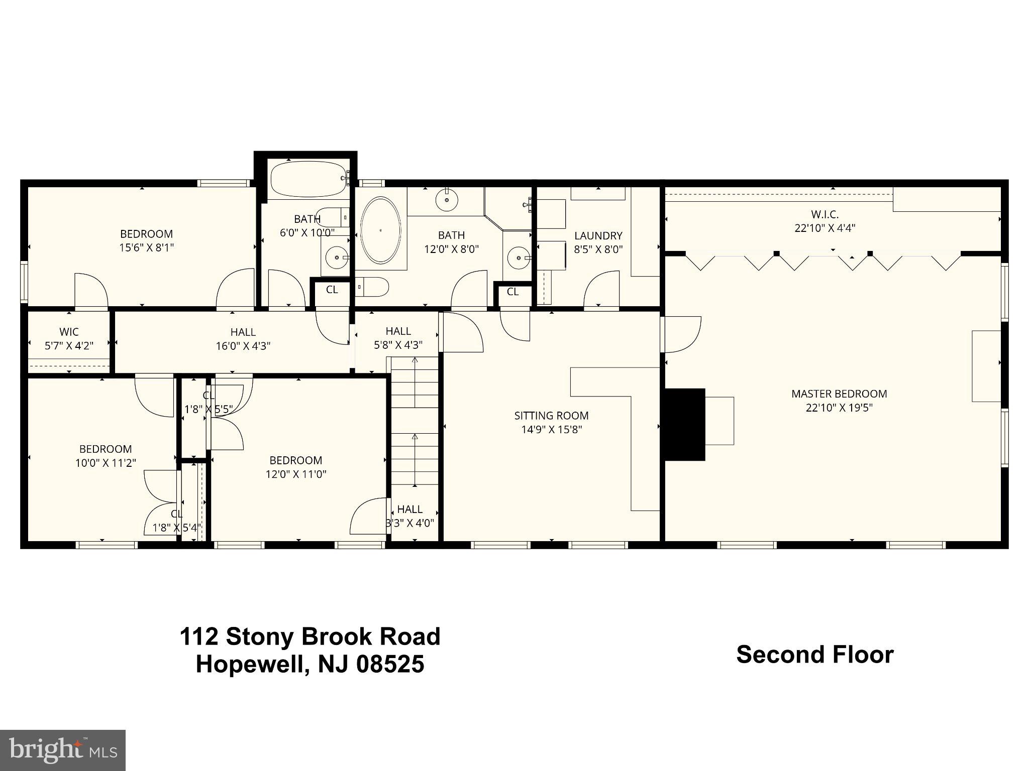 112 Stony Brook Road Hopewell, NJ 08525 - Photo 68 of 69 Spacious second floor layout plan.