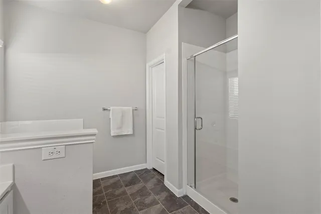 a bathroom with a shower
