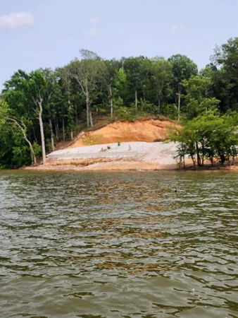 a view of a lake with houses