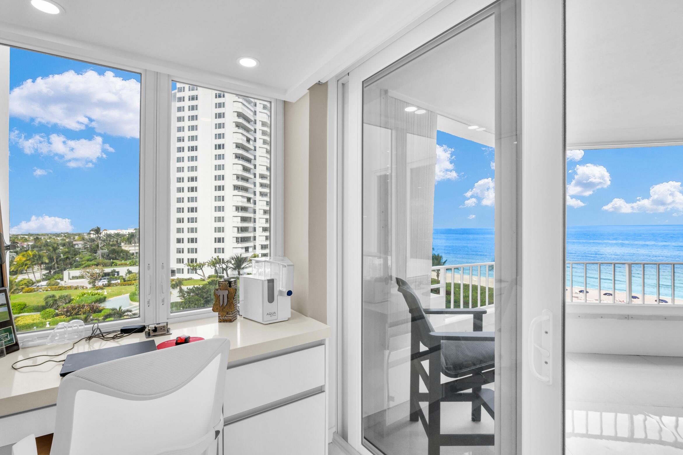 550 South Ocean Boulevard, Unit 605 Boca Raton, FL 33432 - Photo 14 of 51 a workspace with furniture and a window