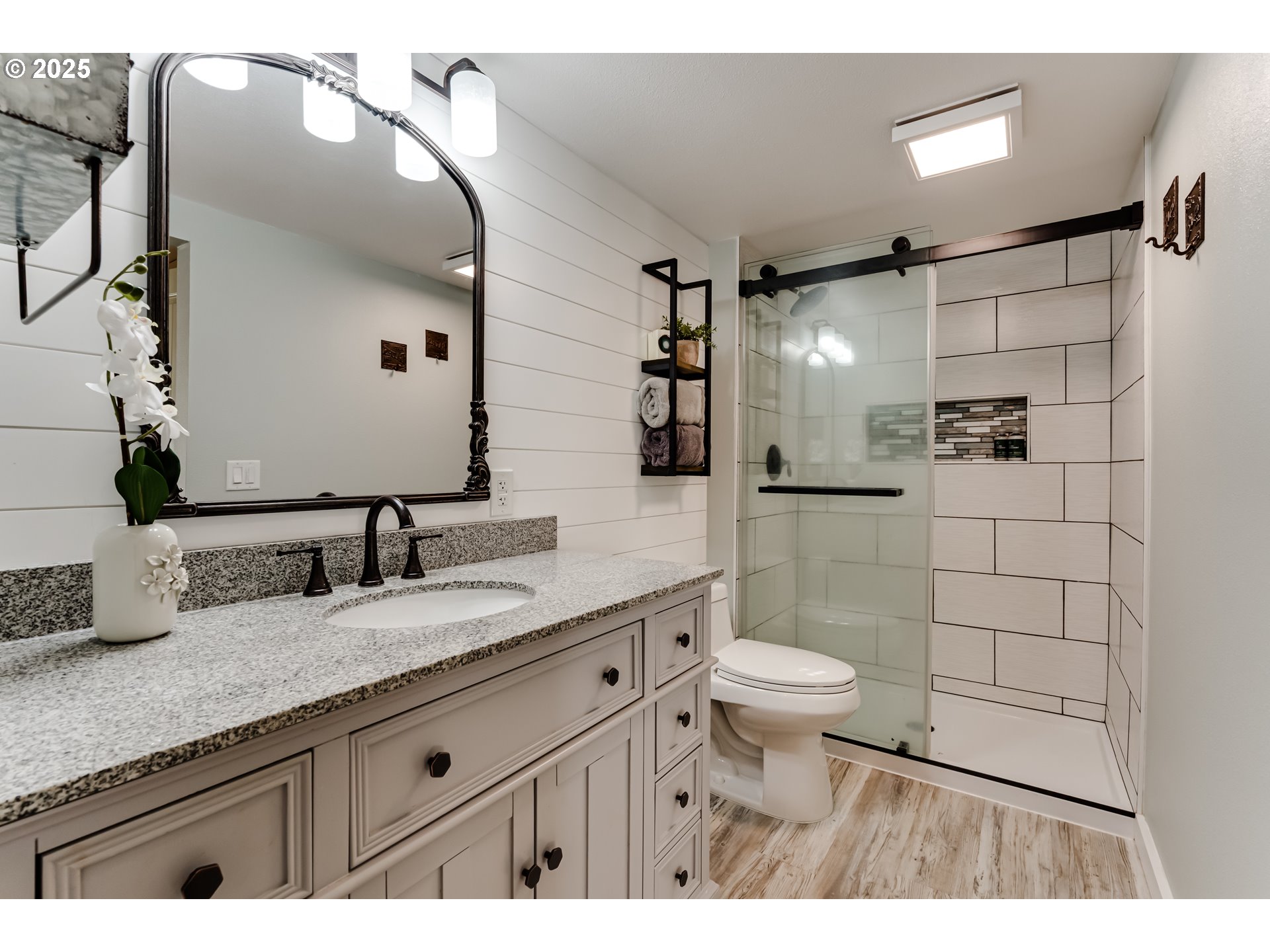 24531 Vaughn Road Veneta, OR 97487 - Photo 25 of 47 a bathroom with a sink a toilet and shower