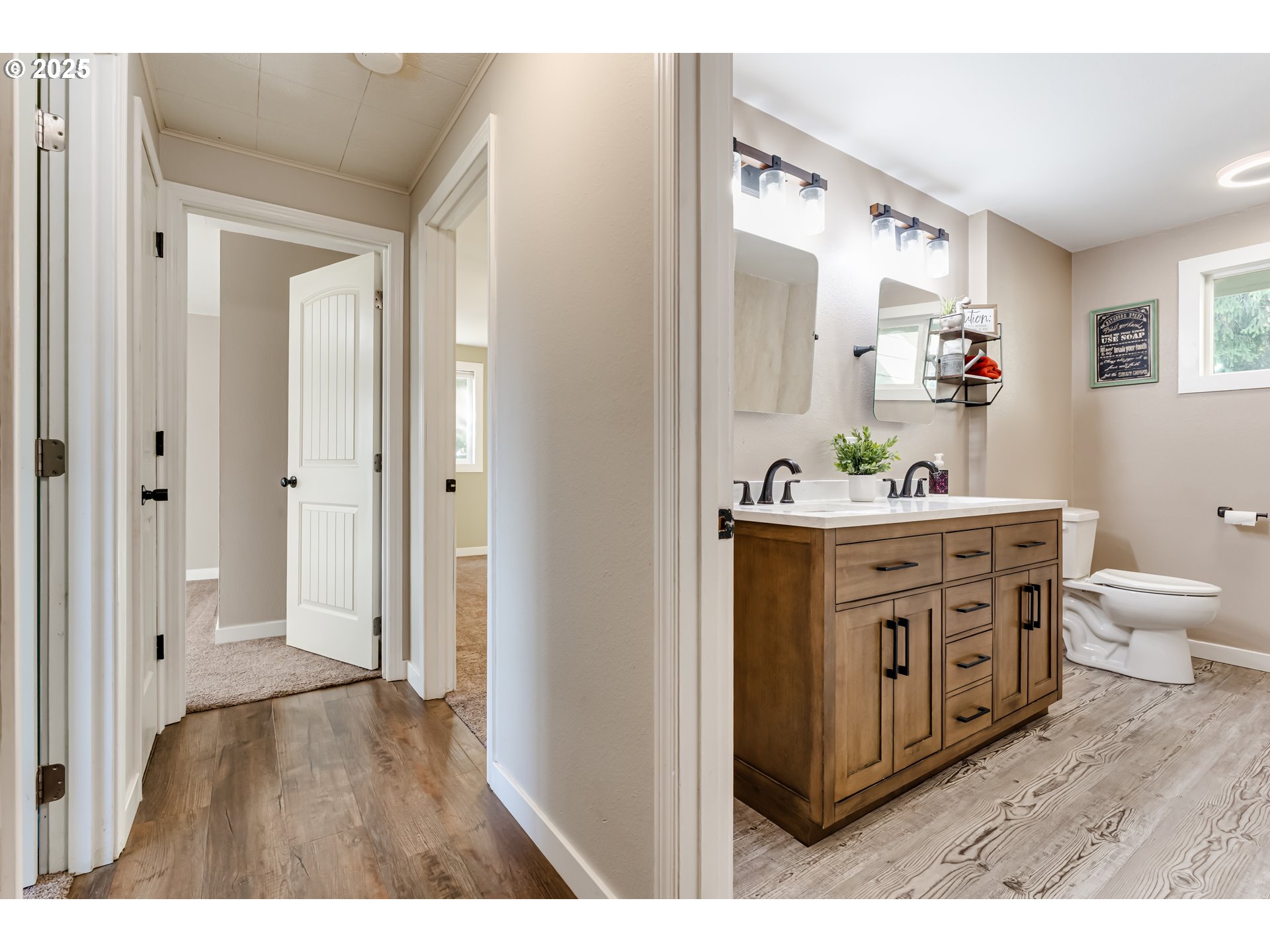 24531 Vaughn Road Veneta, OR 97487 - Photo 28 of 47 a bathroom with a sink mirror and a toilet