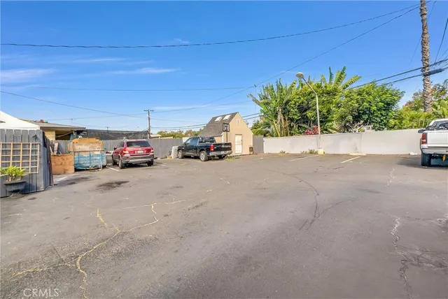 a view of a car parked in front of a building