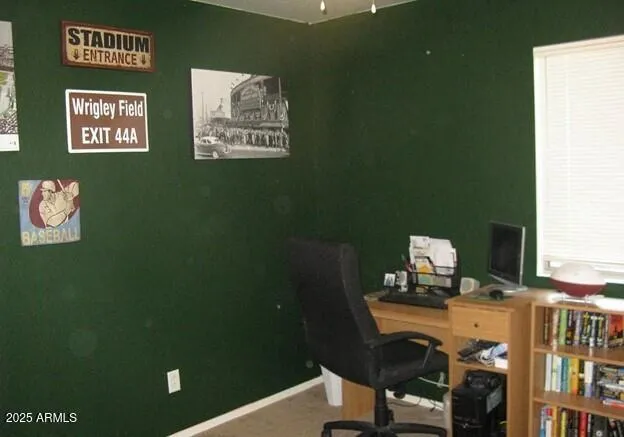 a bathroom with a sink vanity and mirror