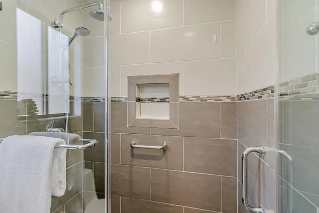 a bathroom with a shower