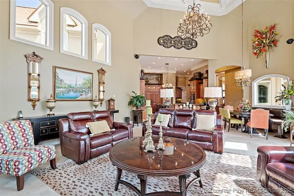 a living room with furniture