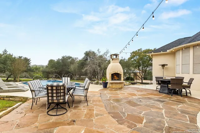 a house view with a seating space